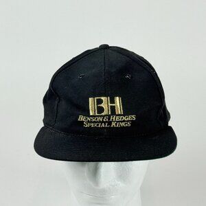 Vintage Benson & Hedges Snapback Hat B&H Promo Black Cap Embroidered Tobacco